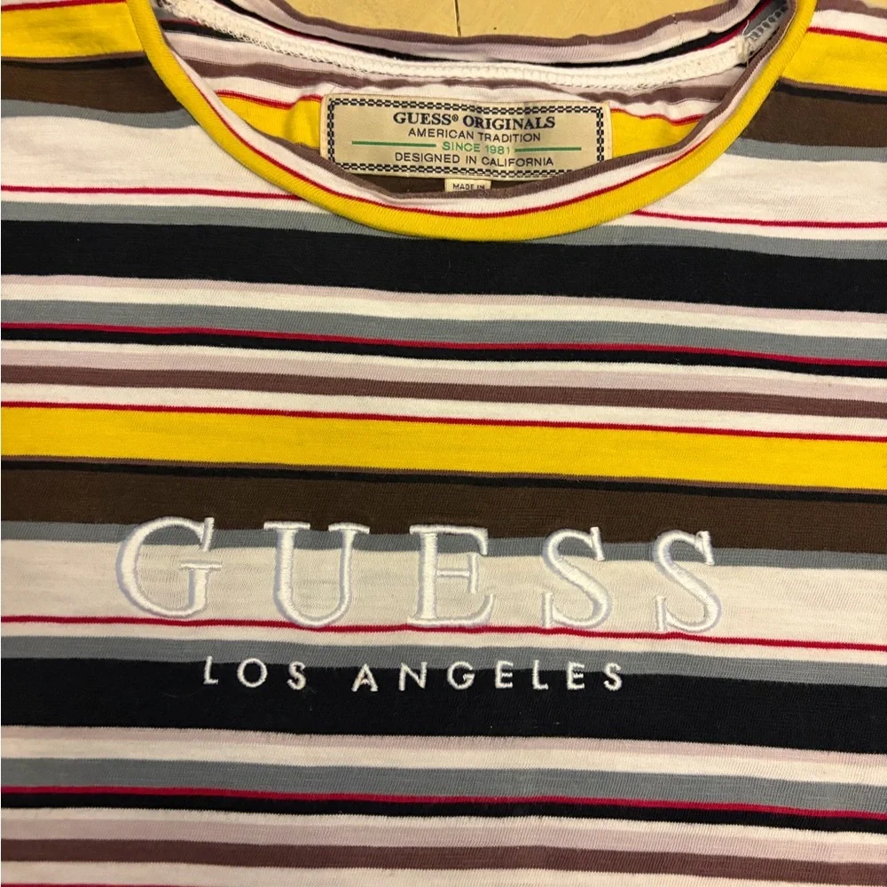 Vintage Guess Striped T Shirt Short Sleeve Men’s Size XL Rare Find🔥🔥 - Picture 2 of 7